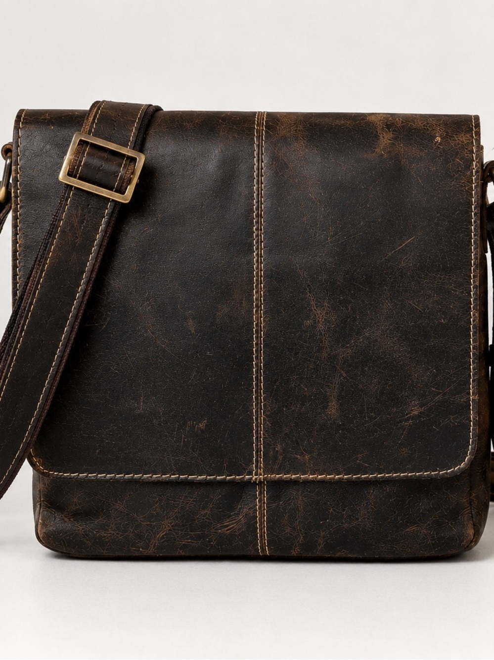 Vintage Danier Genuine Leather Messenger Bag Brown Crossbody Unisex
